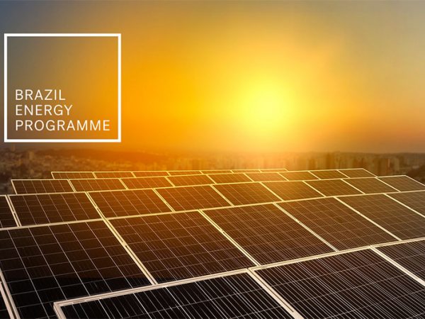 Sun setting on Solar Panels in Brazil